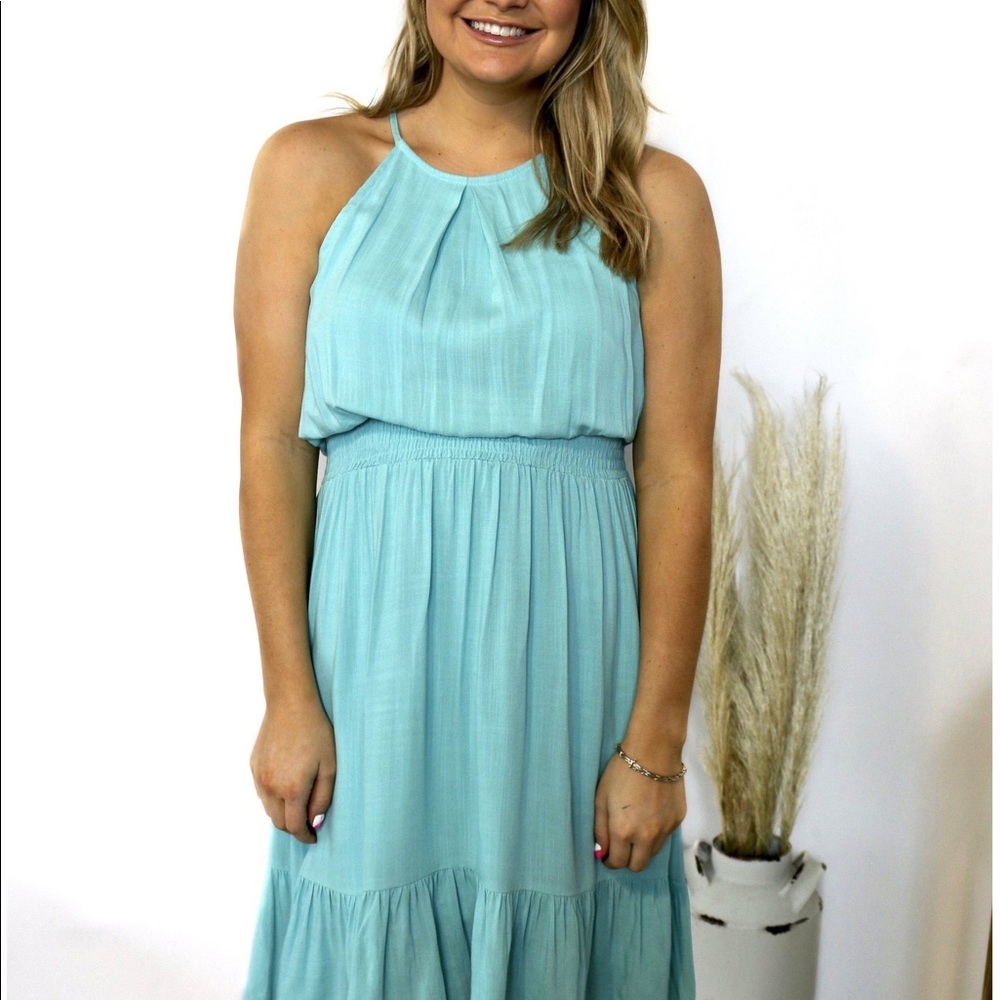 Mint halter dress
